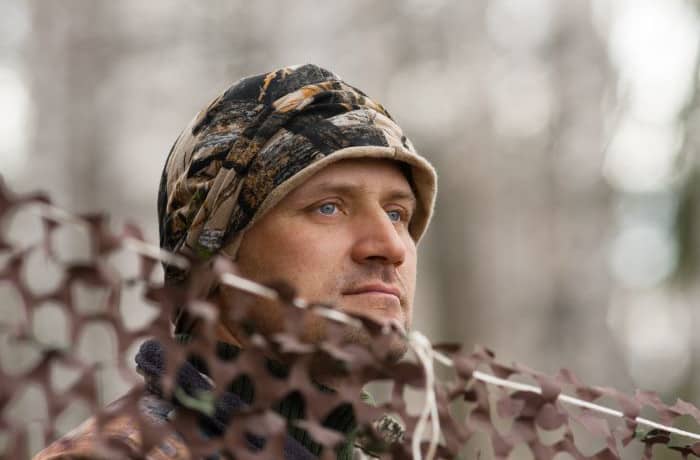 Deer Hunter in Hunting Blind